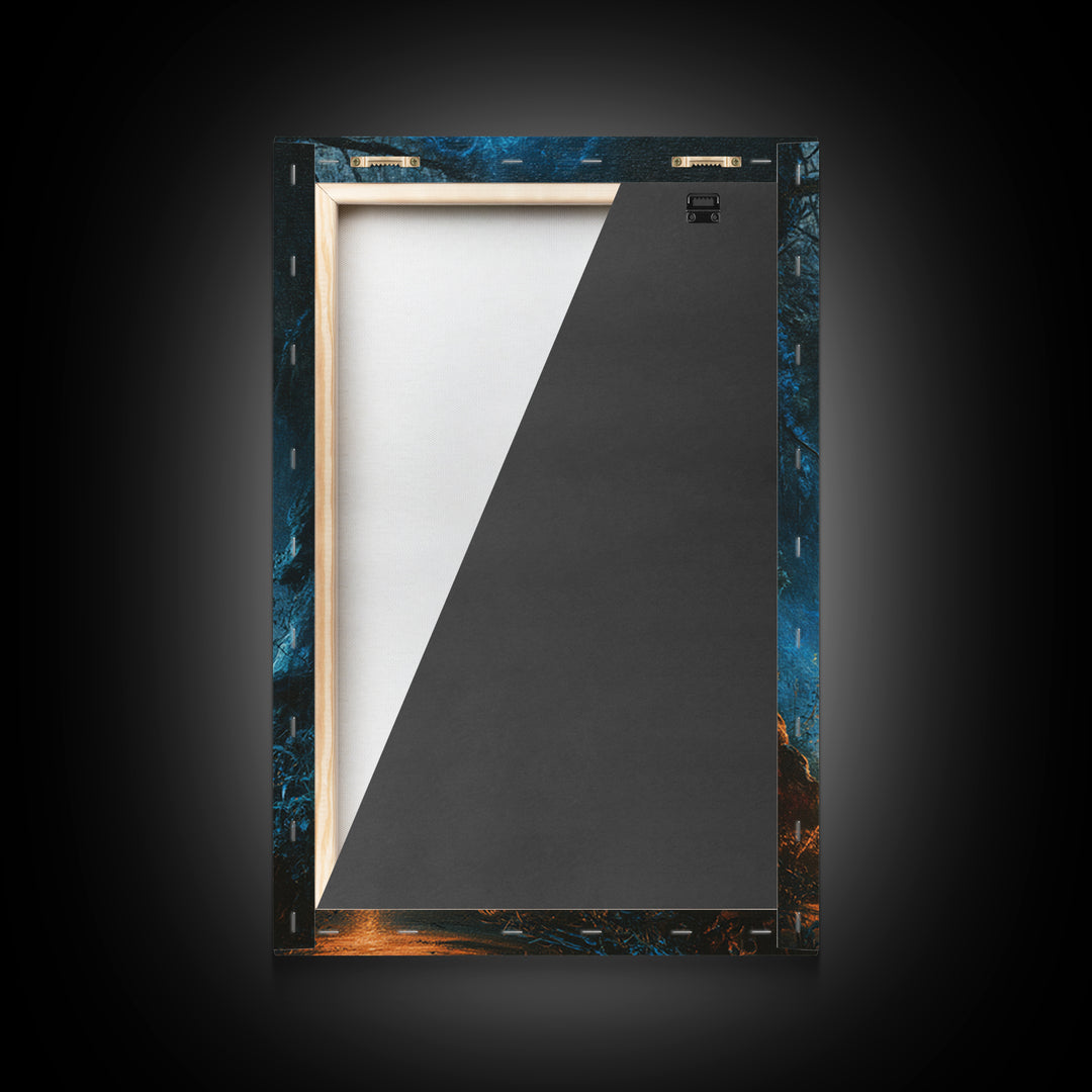 The Will-O'-The-Wisp Shepherd, Vertical Wall Art, Dark Fantasy Wall Art, Canvas Print, Halloween Wall Decor, Gothic Home Decor