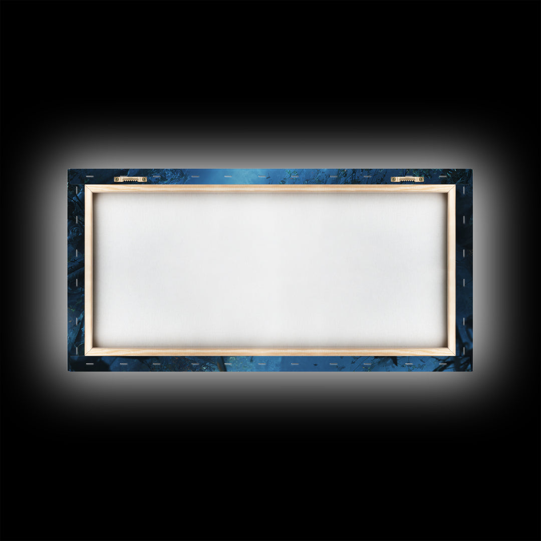 The Will-O'-The-Wisp Shepherd, Wide Panoramic Art, Gothic Horror Wall Art, Framed Canvas Print, Halloween Wall Decor, Gothic Home Decor