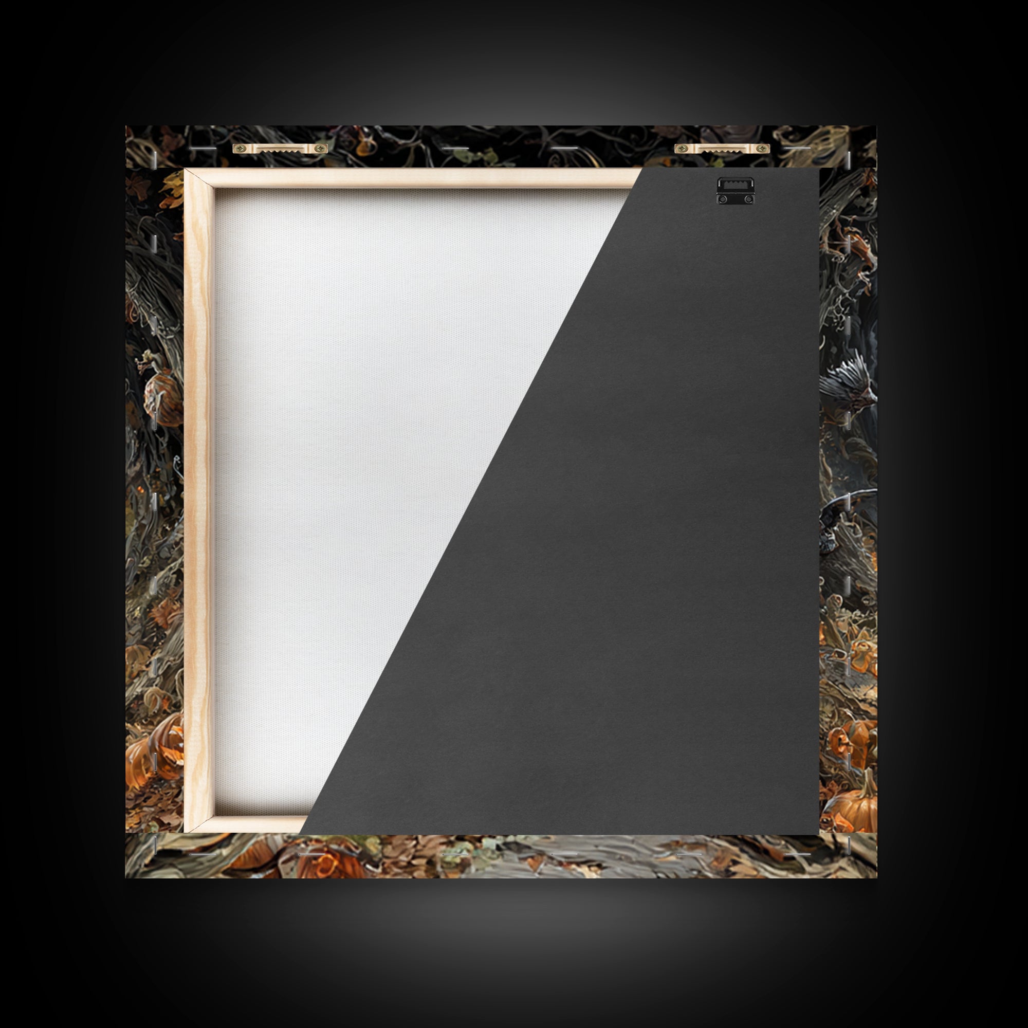 The Pumpkin Patch Goblin, Square Wall Art, Haunted Gothic Art, Framed Canvas Print, Halloween Wall Decor, Gothic Home Decor