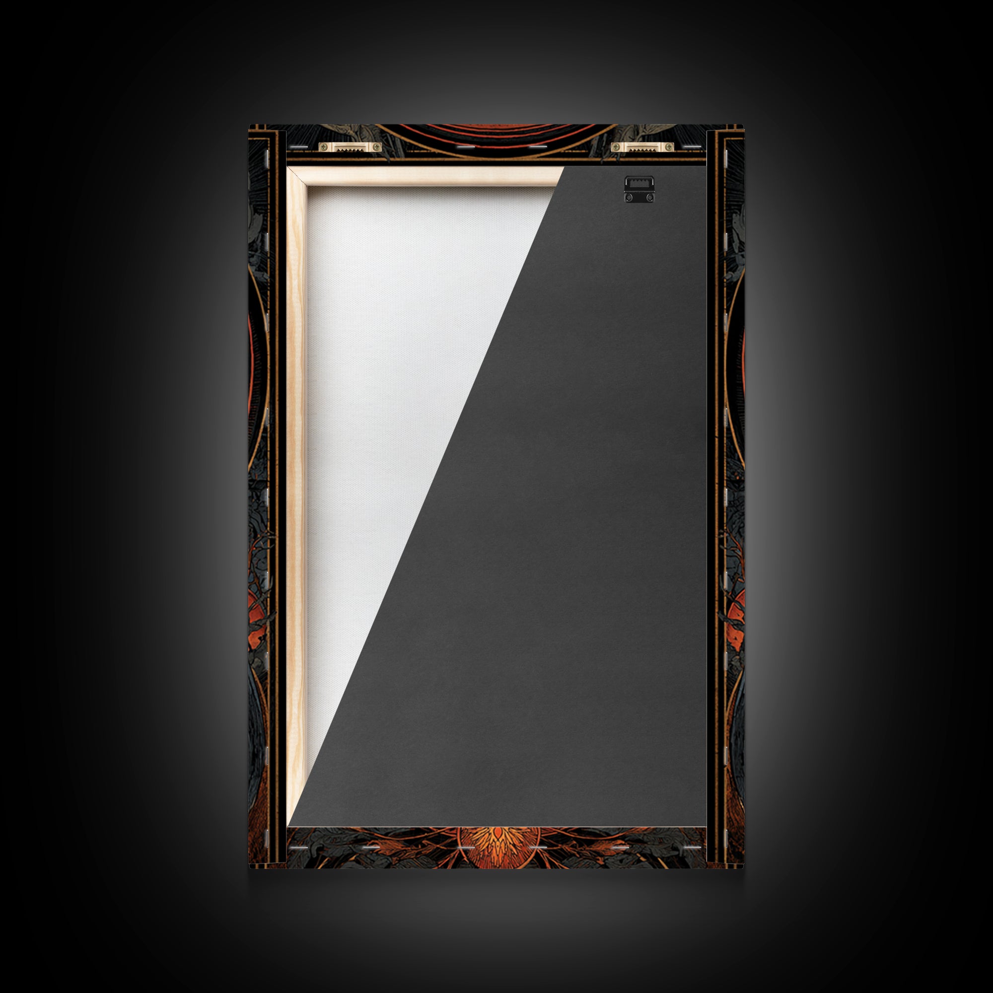 The Red-Eyed Moth Creature, Vertical Wall Art, Gothic Horror Wall Art, Framed Canvas Print, Halloween Wall Decor, Gothic Home Decor