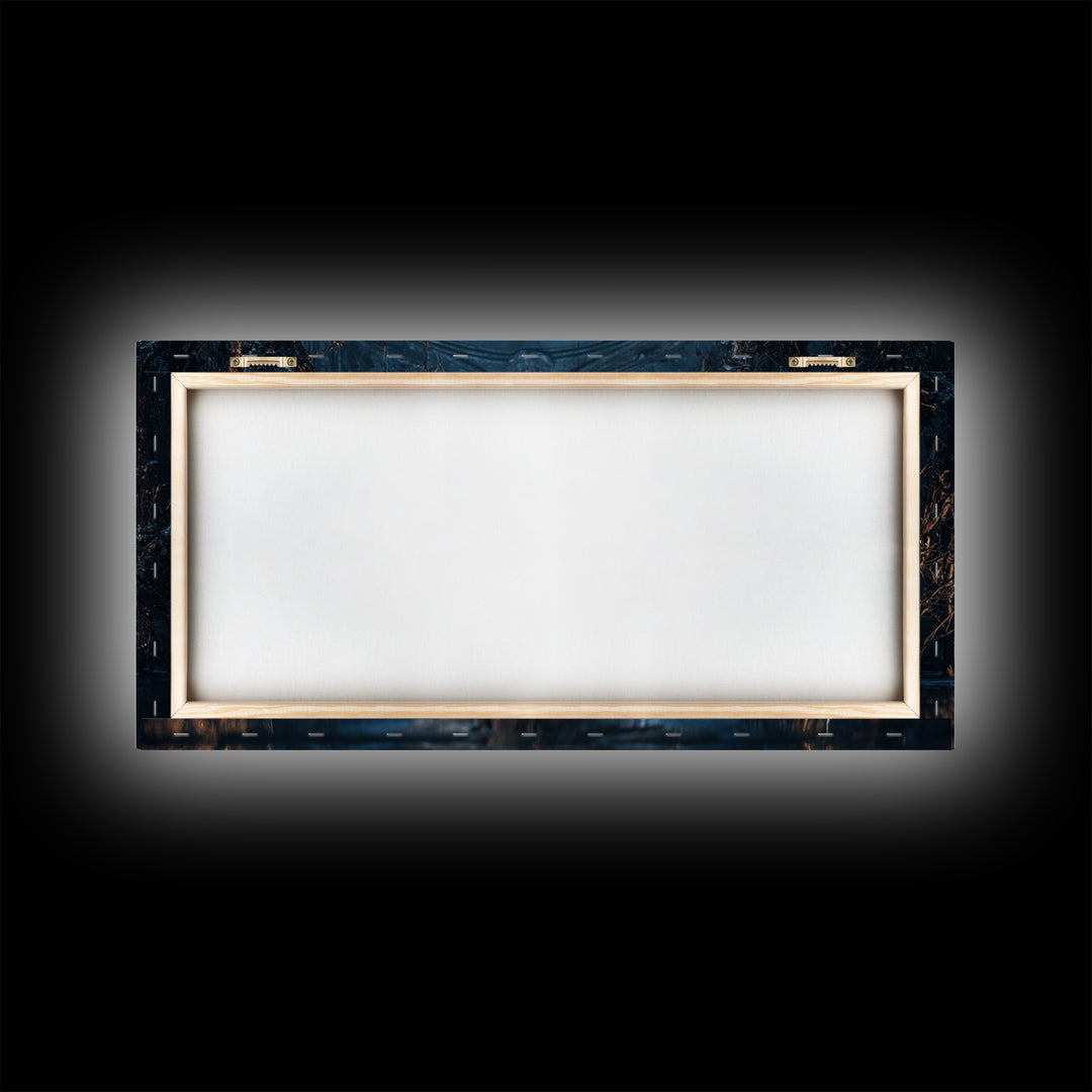 The Lake Phantom, Wide Panoramic Art, Dark Fantasy Wall Art, Canvas Print, Halloween Wall Decor, Gothic Home Decor, Collectible Wall Decor