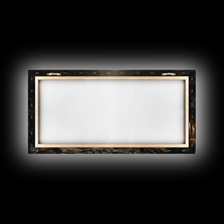 The Cave Oracle, Wide Panoramic Art, Haunted Gothic Art, Framed Canvas Print, Halloween Wall Decor, Gothic Home Decor