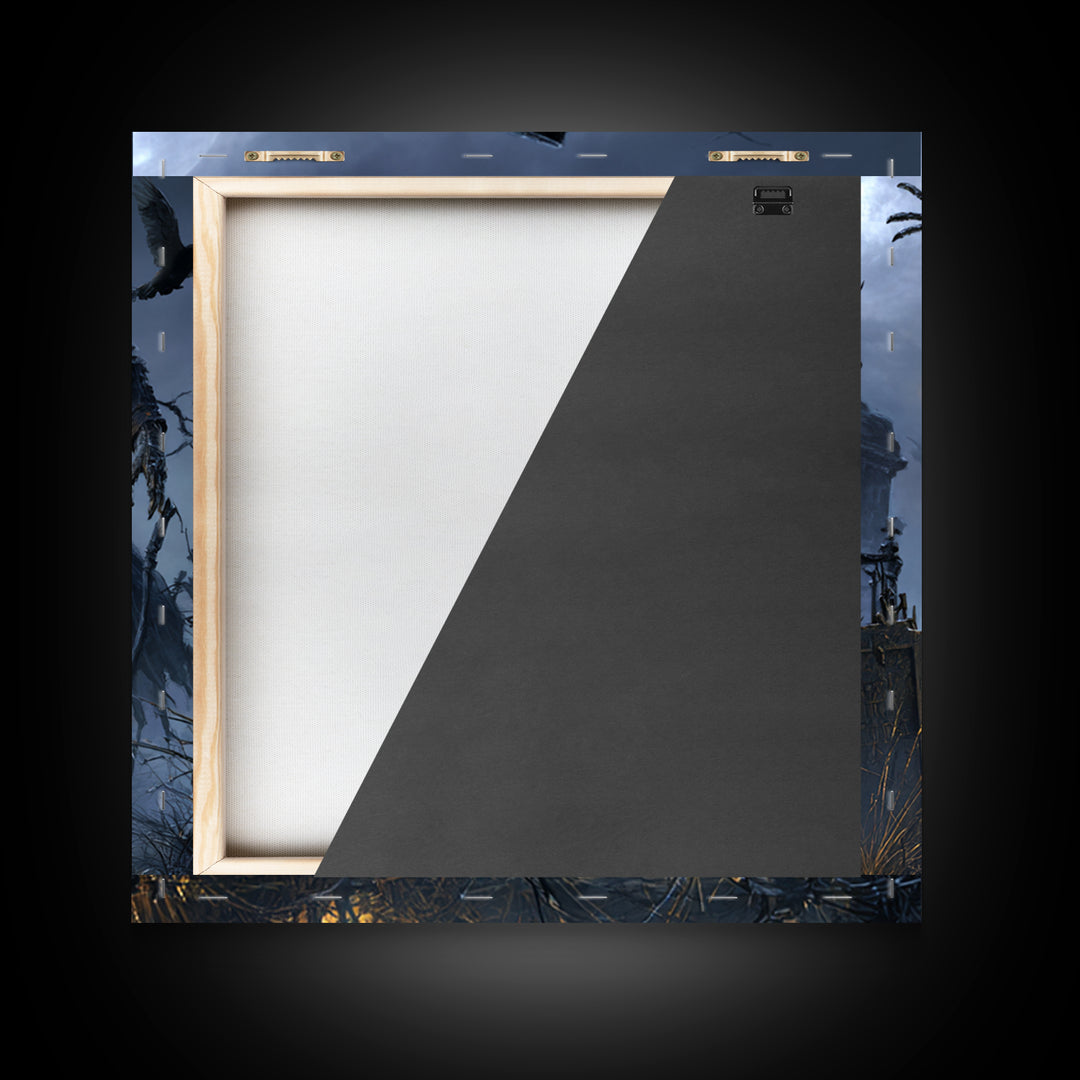 The Crossroads Spirit, Square Wall Art, Spooky Home Decor, Canvas Print, Halloween Wall Decor, Gothic Home Decor, Spooky Wall Decor