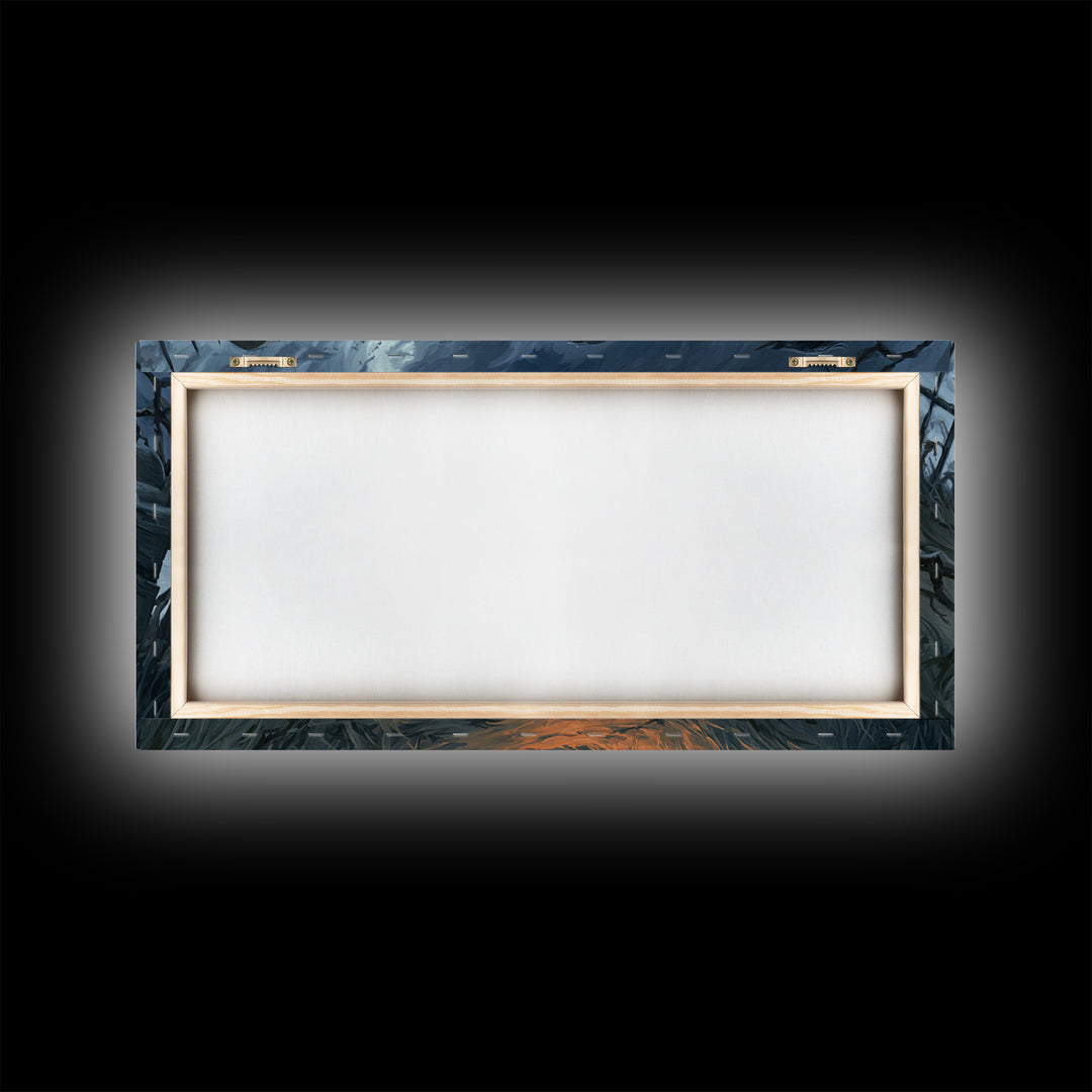 The Crossroads Spirit, Wide Panoramic Art, Spooky Home Decor, Canvas Print, Halloween Wall Decor, Gothic Home Decor, Spooky Wall Decor