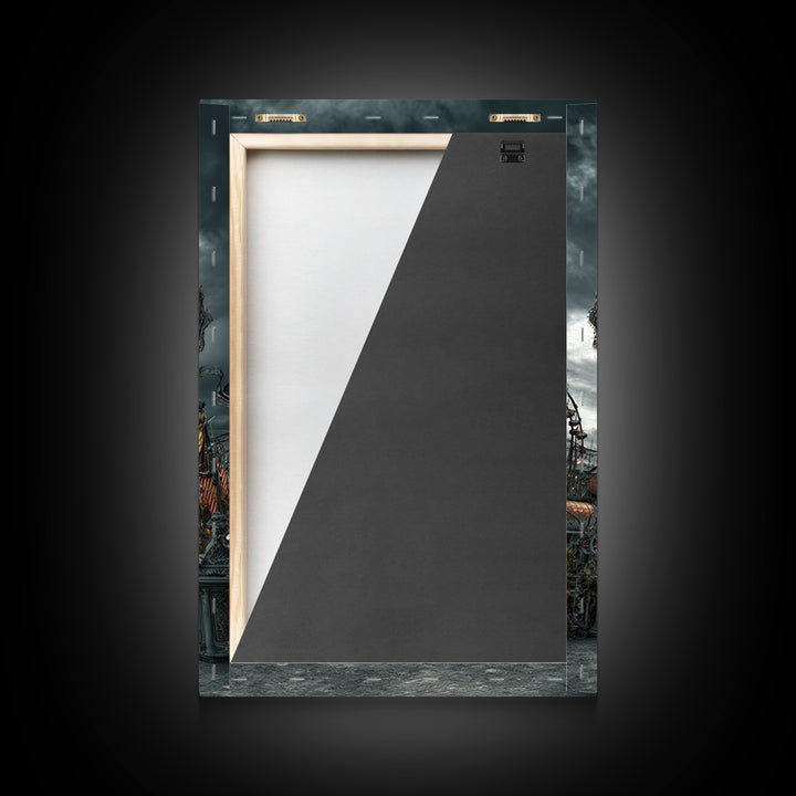The Abandoned Carnival, Vertical Wall Art, Macabre Wall Art, Framed Canvas Print, Halloween Wall Decor, Gothic Home Decor