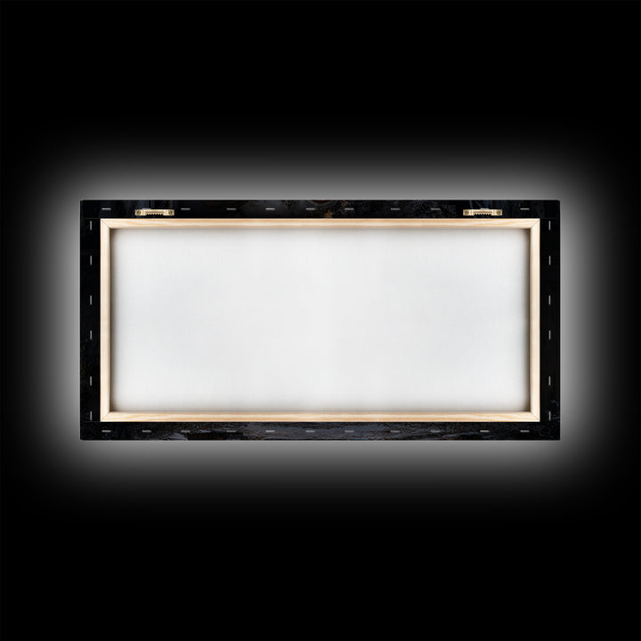 The Haunted Manor, Wide Panoramic Art, Macabre Wall Art, Framed Canvas Print, Halloween Wall Decor, Gothic Home Decor, Horror Wall Art