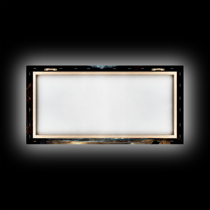 The Forgotten Crypt, Wide Panoramic Art, Gothic Horror Wall Art, Framed Canvas Print, Halloween Wall Decor, Gothic Home Decor