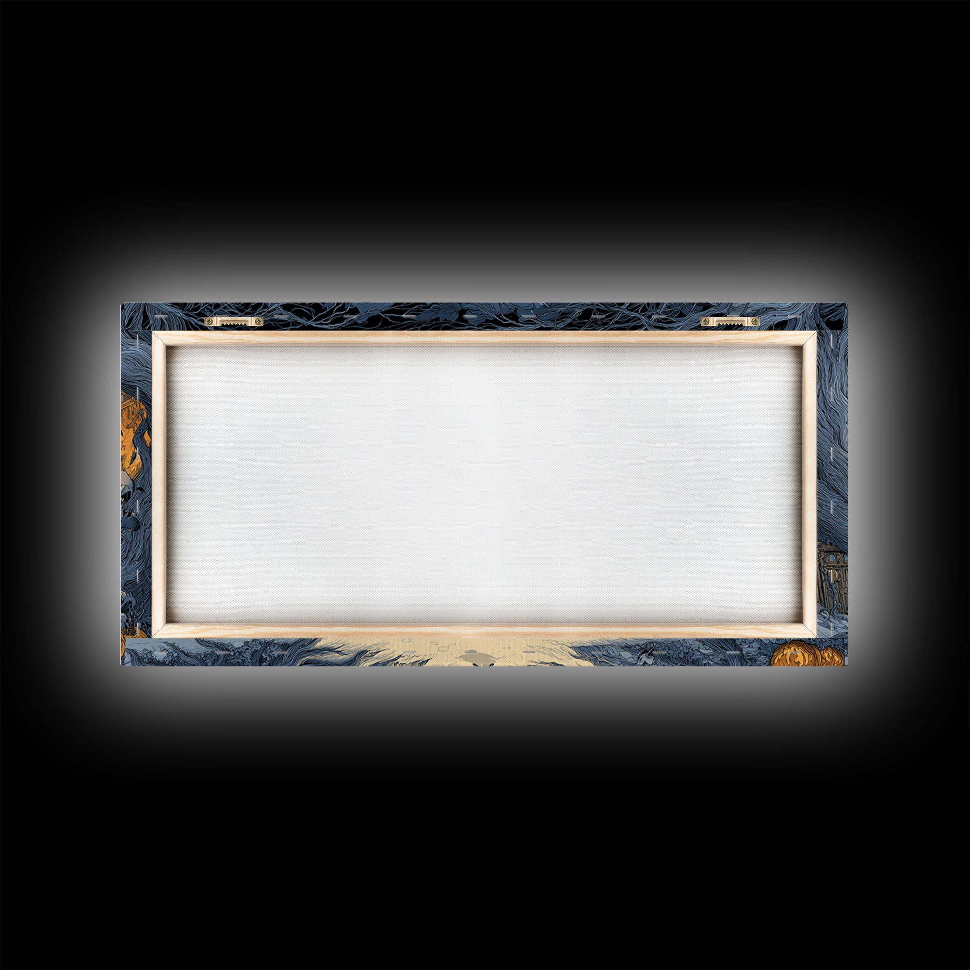 The Ghost Town Main Street, Wide Panoramic Art, Haunted Gothic Art, Framed Canvas Print, Halloween Wall Decor, Gothic Home Decor