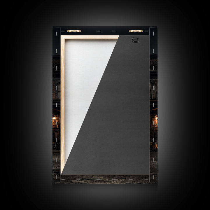 The Haunted Hotel, Vertical Wall Art, Macabre Wall Art, Framed Canvas Print, Halloween Wall Decor, Gothic Home Decor, Spooky Wall Decor