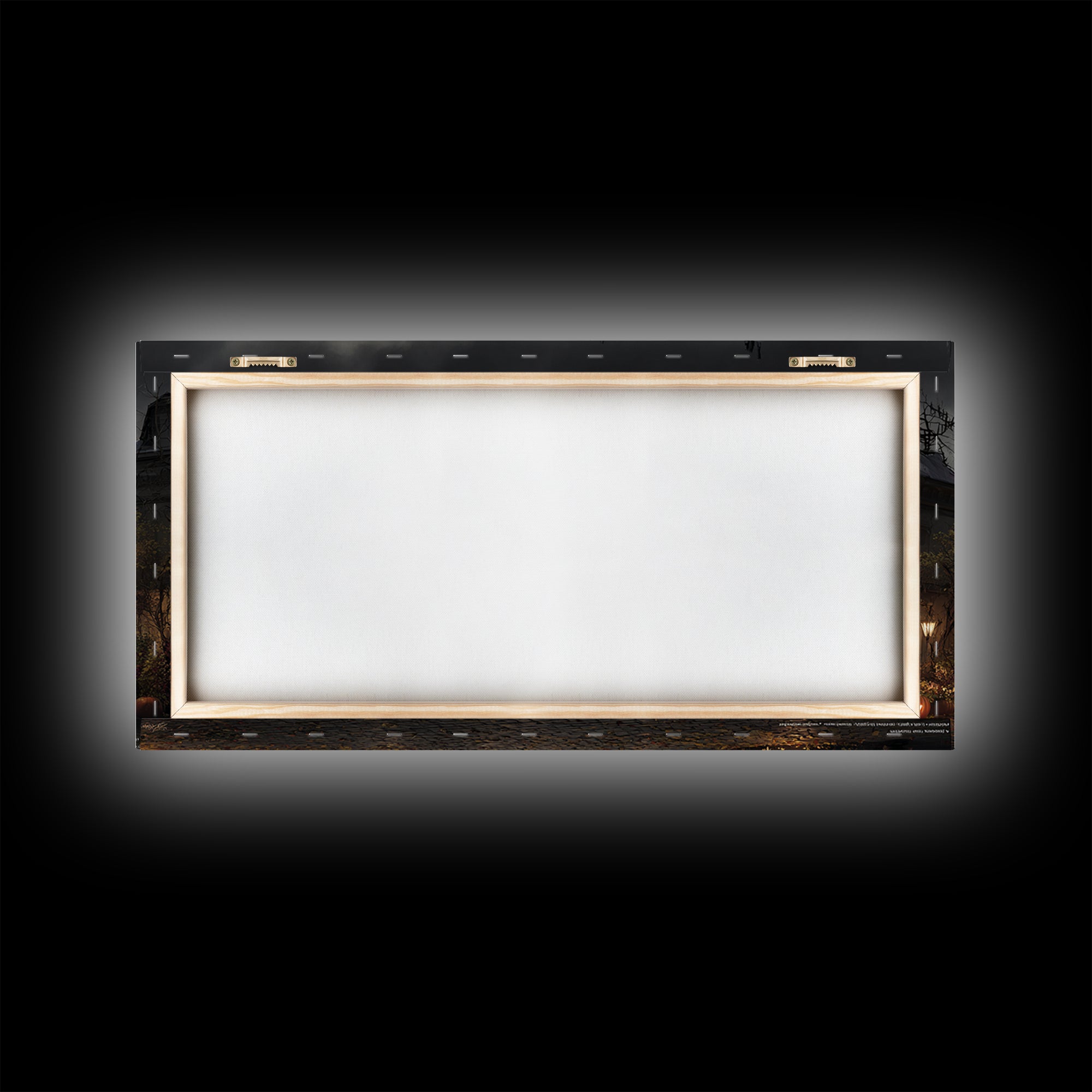The Haunted Hotel, Wide Panoramic Art, Macabre Wall Art, Framed Canvas Print, Halloween Wall Decor, Gothic Home Decor, Horror Wall Art