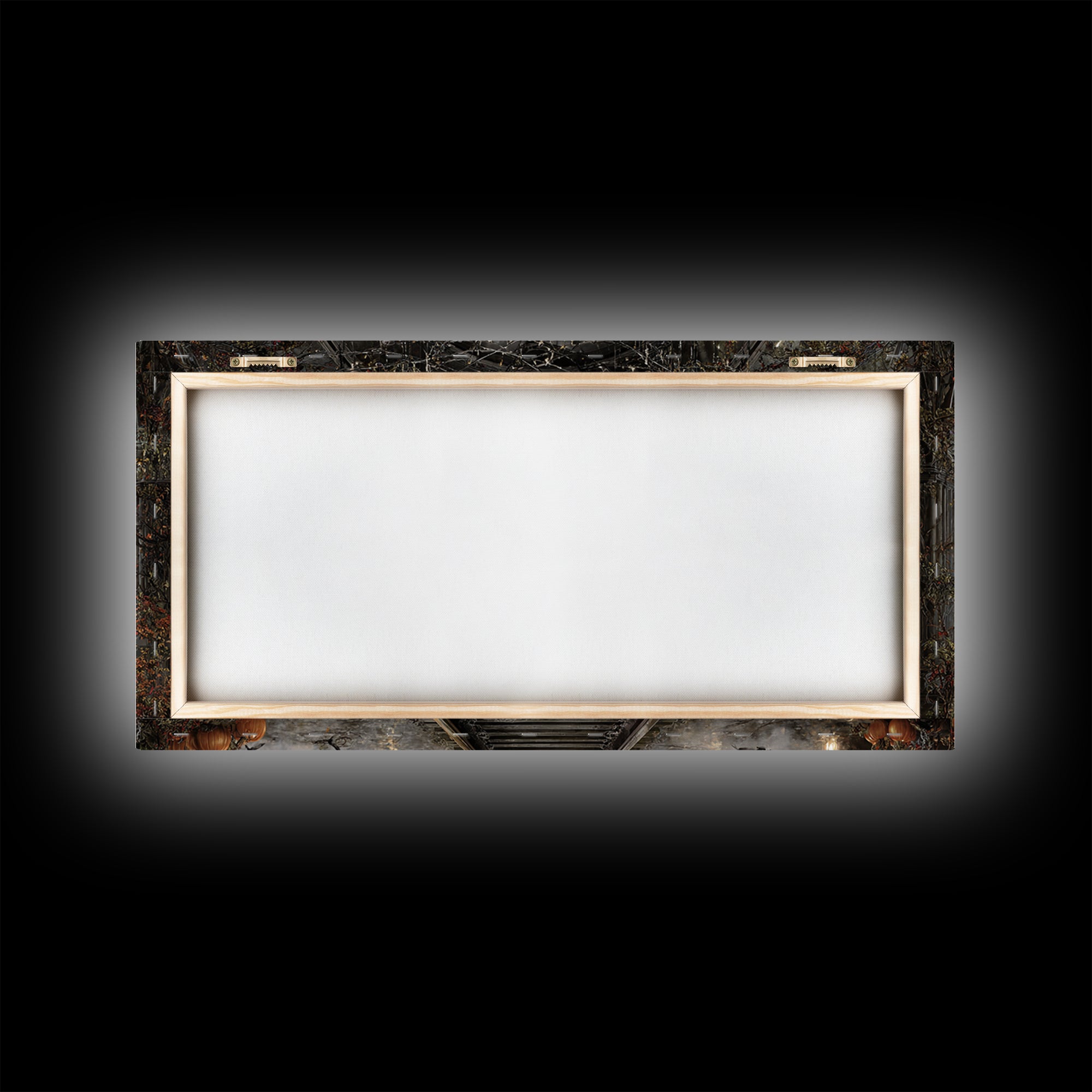 The Abandoned Train Station, Wide Panoramic Art, Macabre Wall Art, Framed Canvas Print, Halloween Wall Decor, Gothic Home Decor