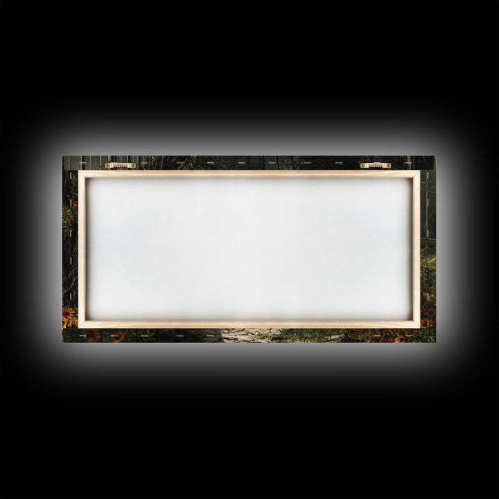 The Cemetery Greenhouse, Wide Panoramic Art, Spooky Home Decor, Canvas Print, Halloween Wall Decor, Gothic Home Decor, Horror Wall Art