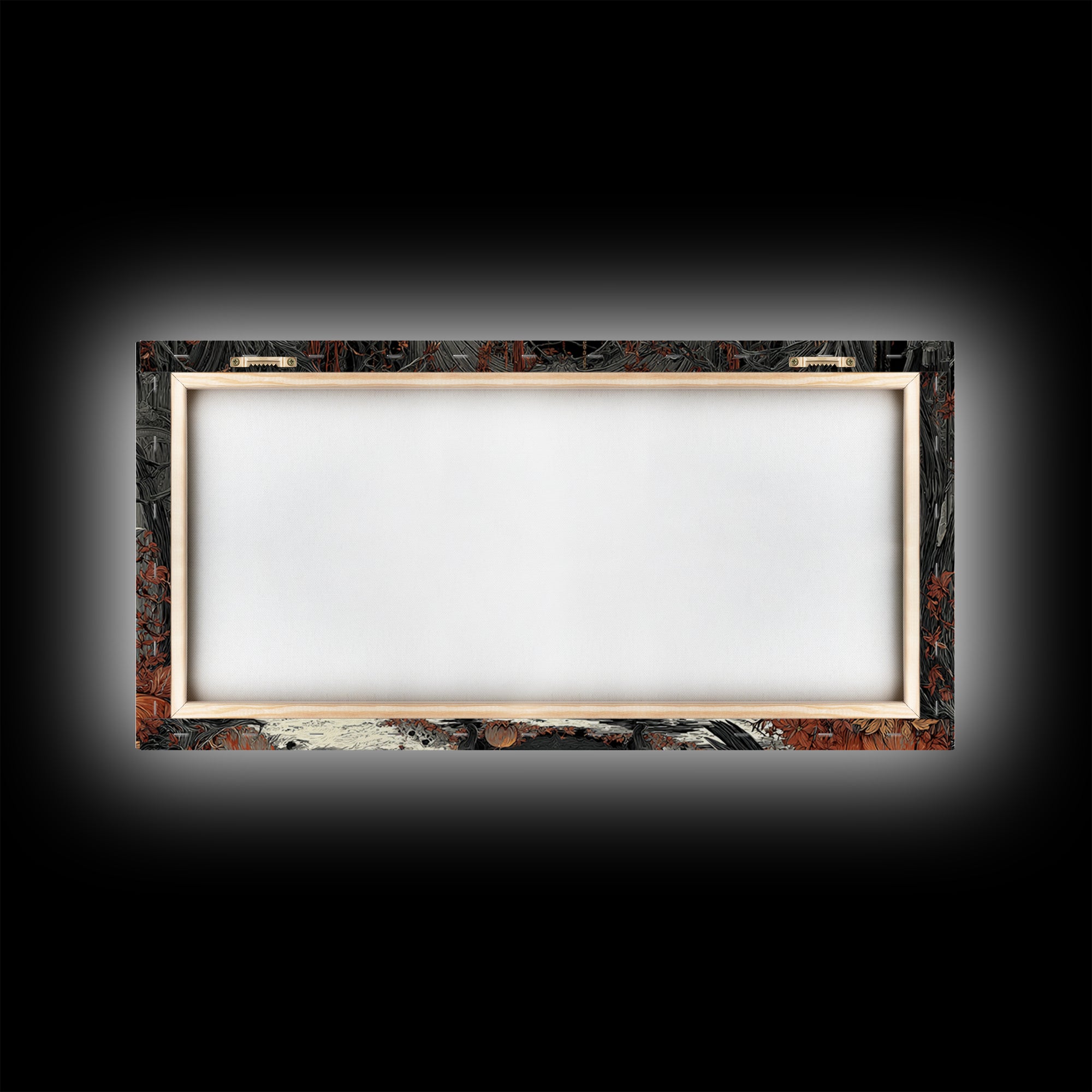 The Raven Funeral, Wide Panoramic Art, Gothic Horror Wall Art, Framed Canvas Print, Halloween Wall Decor, Gothic Home Decor, Halloween Decor