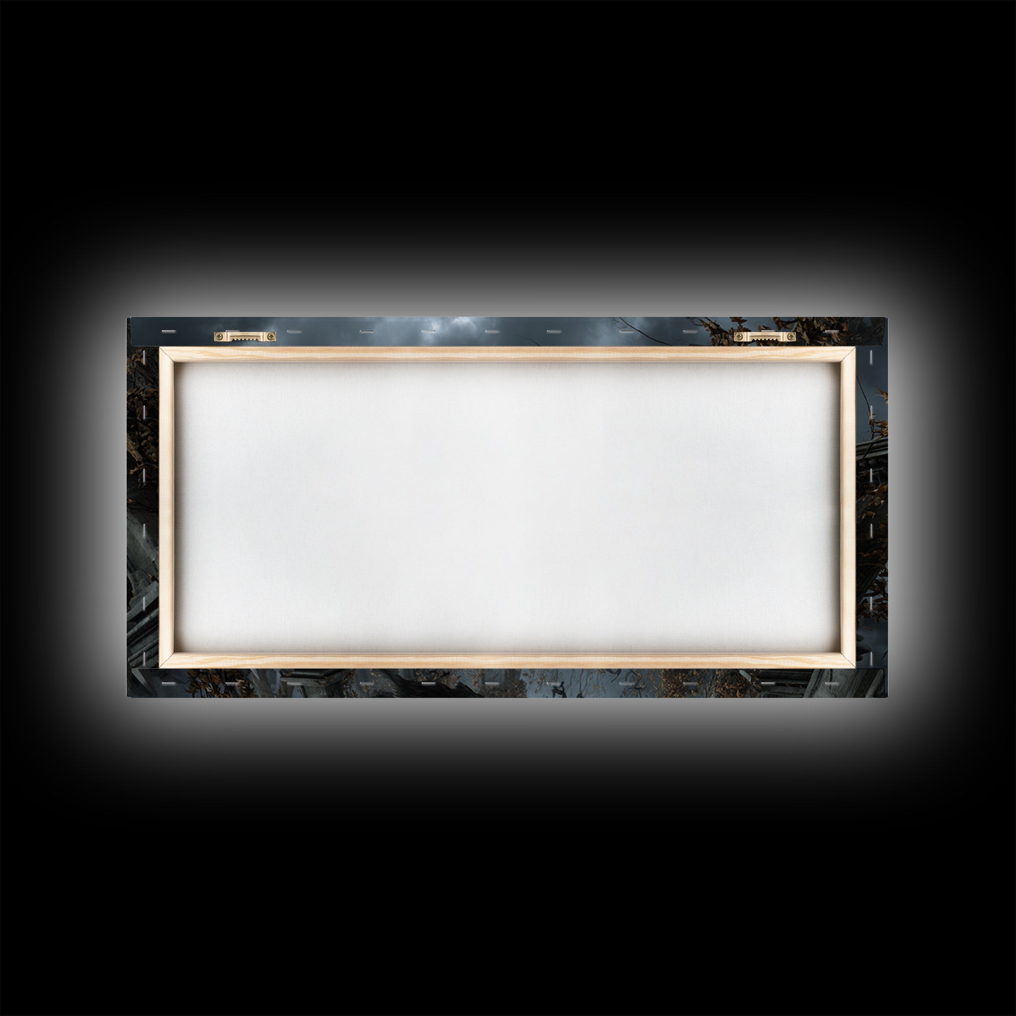 The Haunted Hayride, Wide Panoramic Art, Gothic Horror Wall Art, Framed Canvas Print, Halloween Wall Decor, Gothic Home Decor