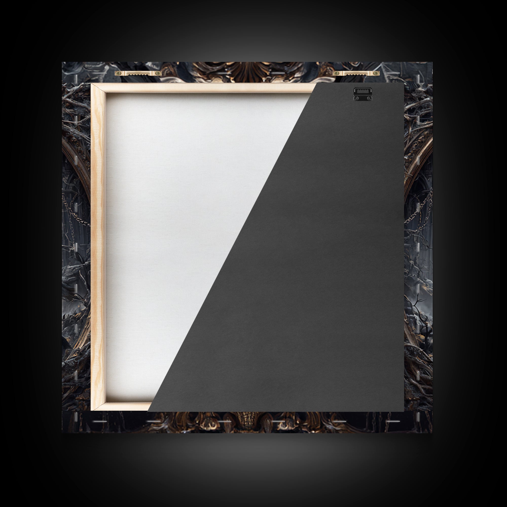 The Cursed Mirror, Square Wall Art, Macabre Wall Art, Framed Canvas Print, Halloween Wall Decor, Gothic Home Decor, Halloween Decor