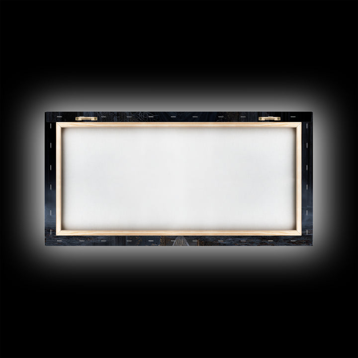 The Cursed Mirror, Wide Panoramic Art, Dark Fantasy Wall Art, Canvas Print, Halloween Wall Decor, Gothic Home Decor, Spooky Wall Decor