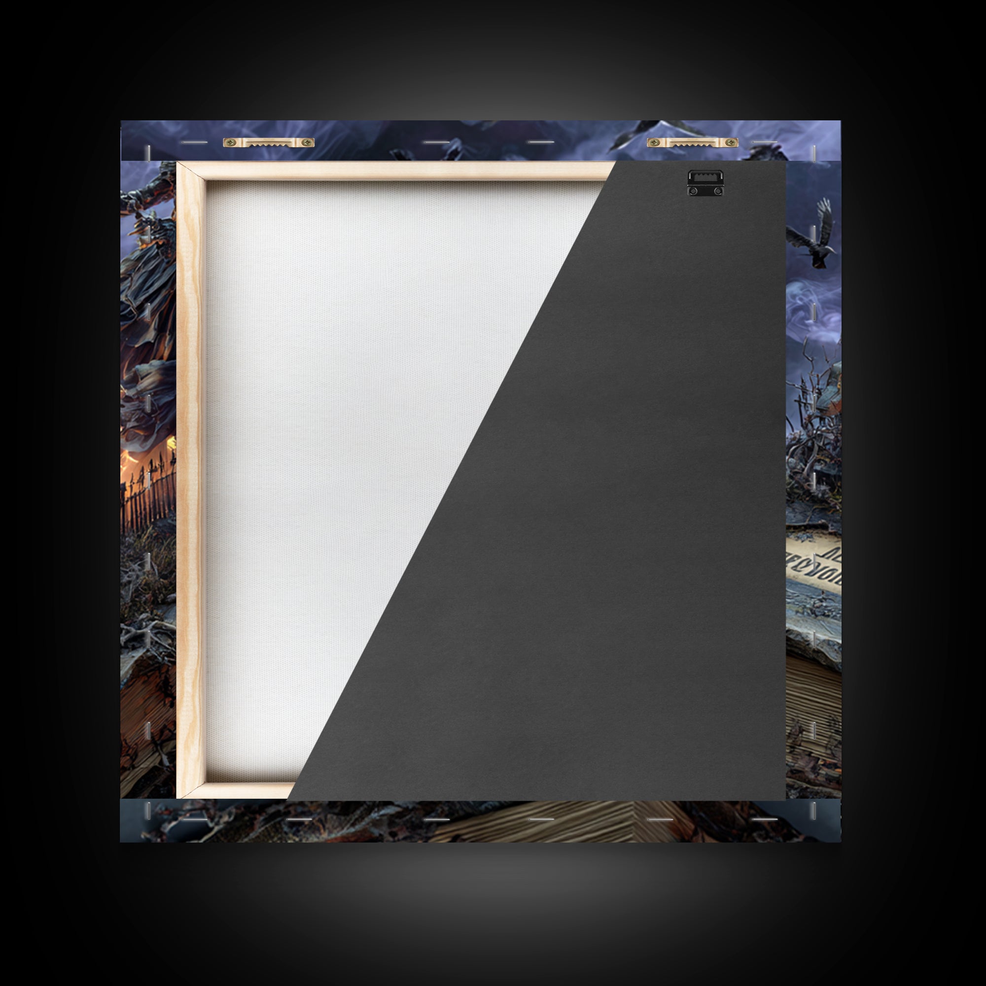 The Living Spellbook, Square Wall Art, Gothic Horror Wall Art, Framed Canvas Print, Halloween Wall Decor, Gothic Home Decor