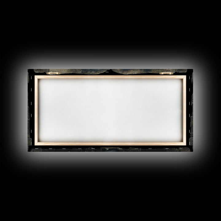 The Living Spellbook, Wide Panoramic Art, Macabre Wall Art, Framed Canvas Print, Halloween Wall Decor, Gothic Home Decor, Dark Fantasy Art