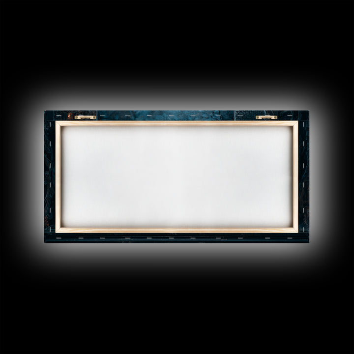 The Haunted Music Box, Wide Panoramic Art, Haunted Gothic Art, Framed Canvas Print, Halloween Wall Decor, Gothic Home Decor