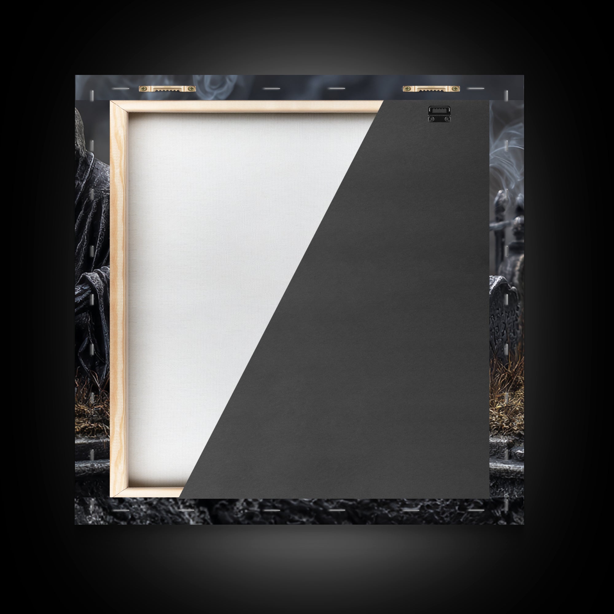 The Black Wax Candle, Square Wall Art, Haunted Gothic Art, Framed Canvas Print, Halloween Wall Decor, Gothic Home Decor, Halloween Wall Art