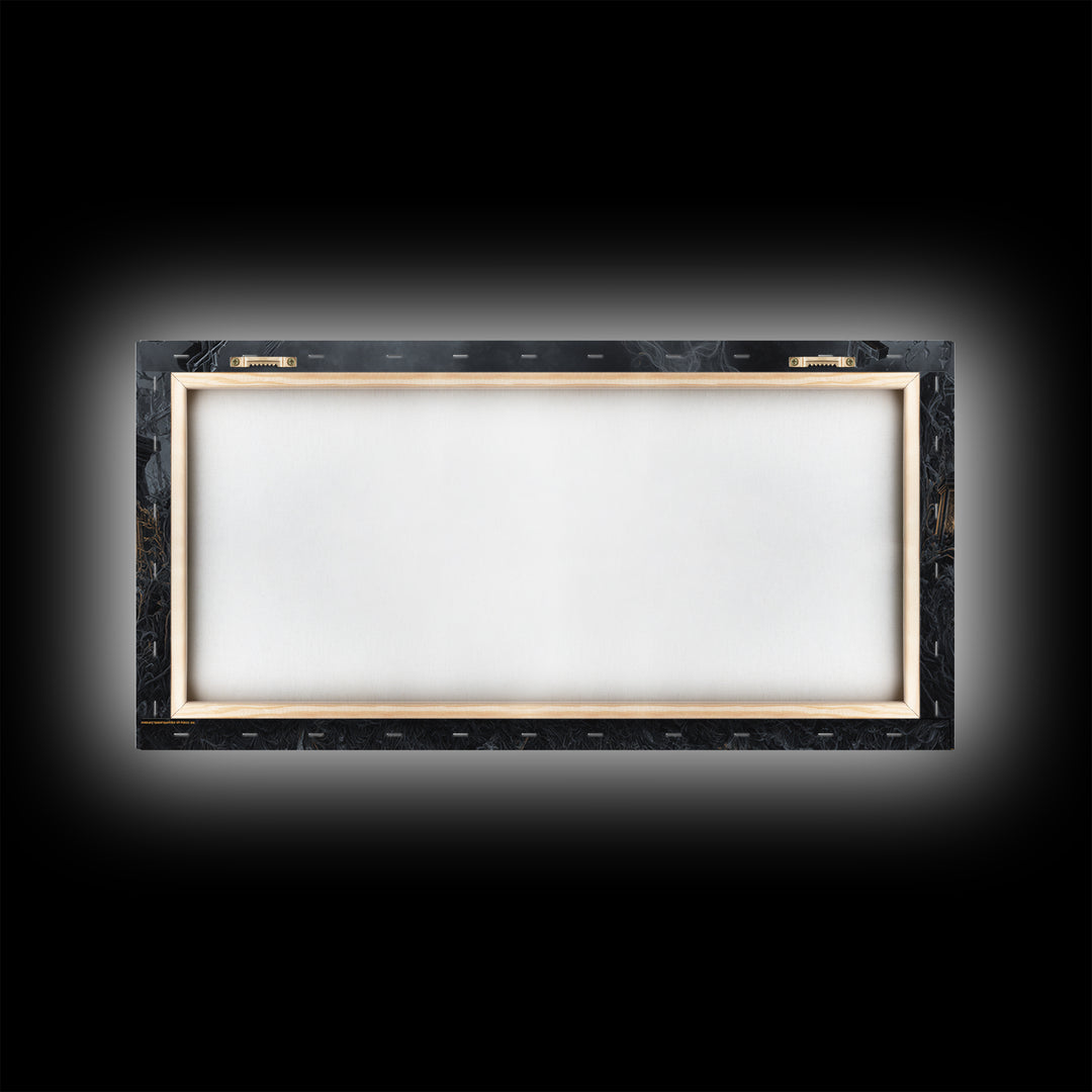 The Black Wax Candle, Wide Panoramic Art, Spooky Home Decor, Canvas Print, Halloween Wall Decor, Gothic Home Decor, Seasonal Home Decor