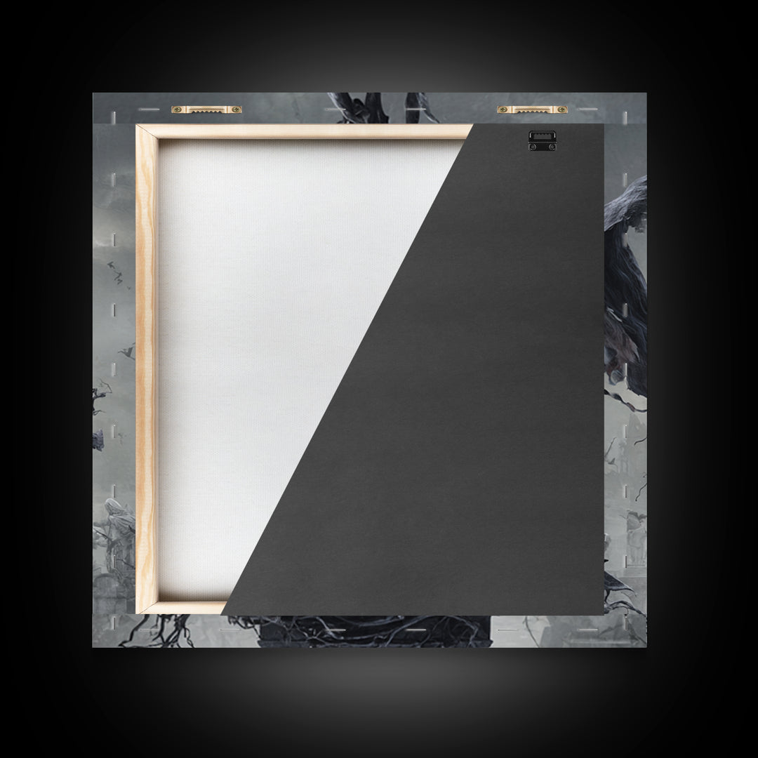 The Bone-Handled Lantern, Square Wall Art, Dark Fantasy Wall Art, Canvas Print, Halloween Wall Decor, Gothic Home Decor
