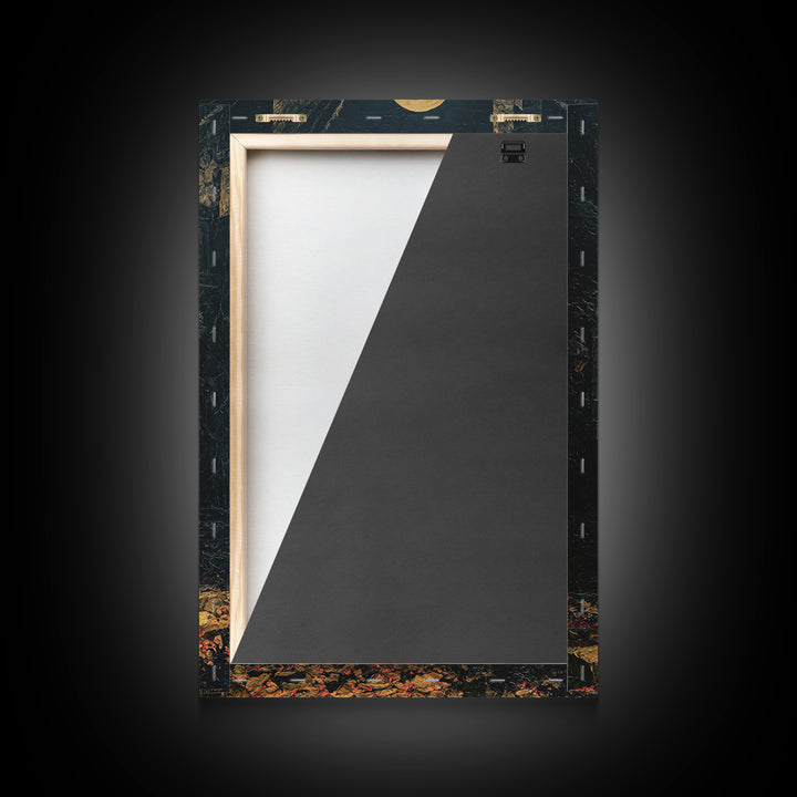 The Crimson Hourglass, Vertical Wall Art, Haunted Gothic Art, Framed Canvas Print, Halloween Wall Decor, Gothic Home Decor