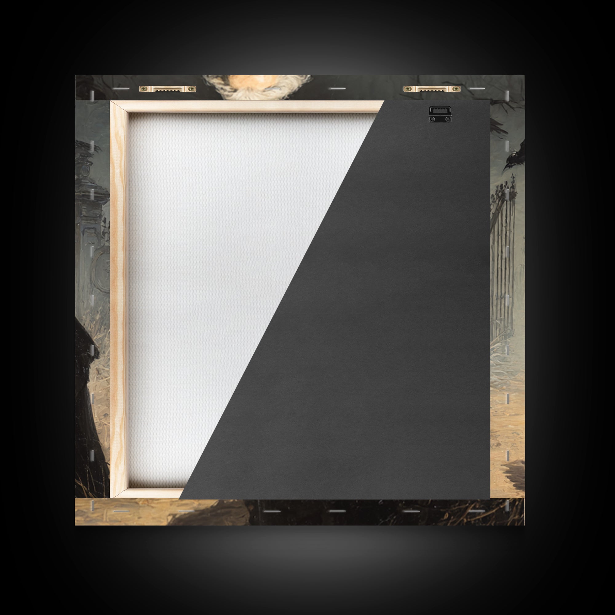 The Haunted Portrait, Square Wall Art, Spooky Home Decor, Canvas Print, Halloween Wall Decor, Gothic Home Decor, Spooky Wall Decor