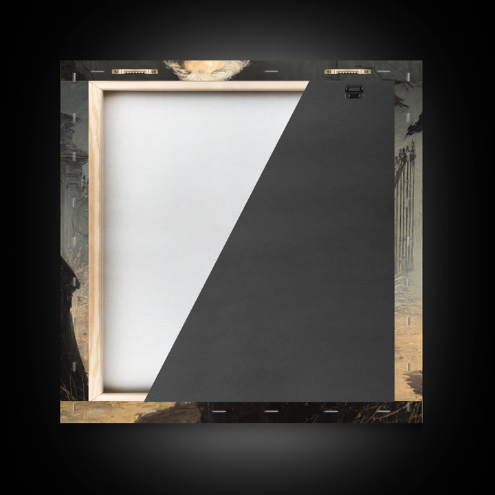 The Haunted Portrait, Square Wall Art, Spooky Home Decor, Canvas Print, Halloween Wall Decor, Gothic Home Decor, Spooky Wall Decor