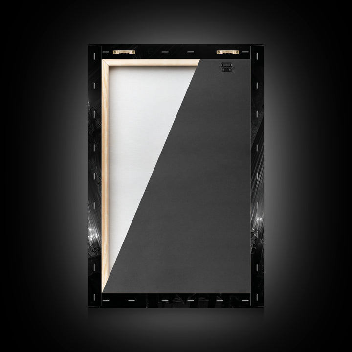 Monochrome Gothic Halloween, Vertical Wall Art, Dark Halloween Decor, Canvas Print, Halloween Wall Decor, Gothic Home Decor, Horror Wall Art