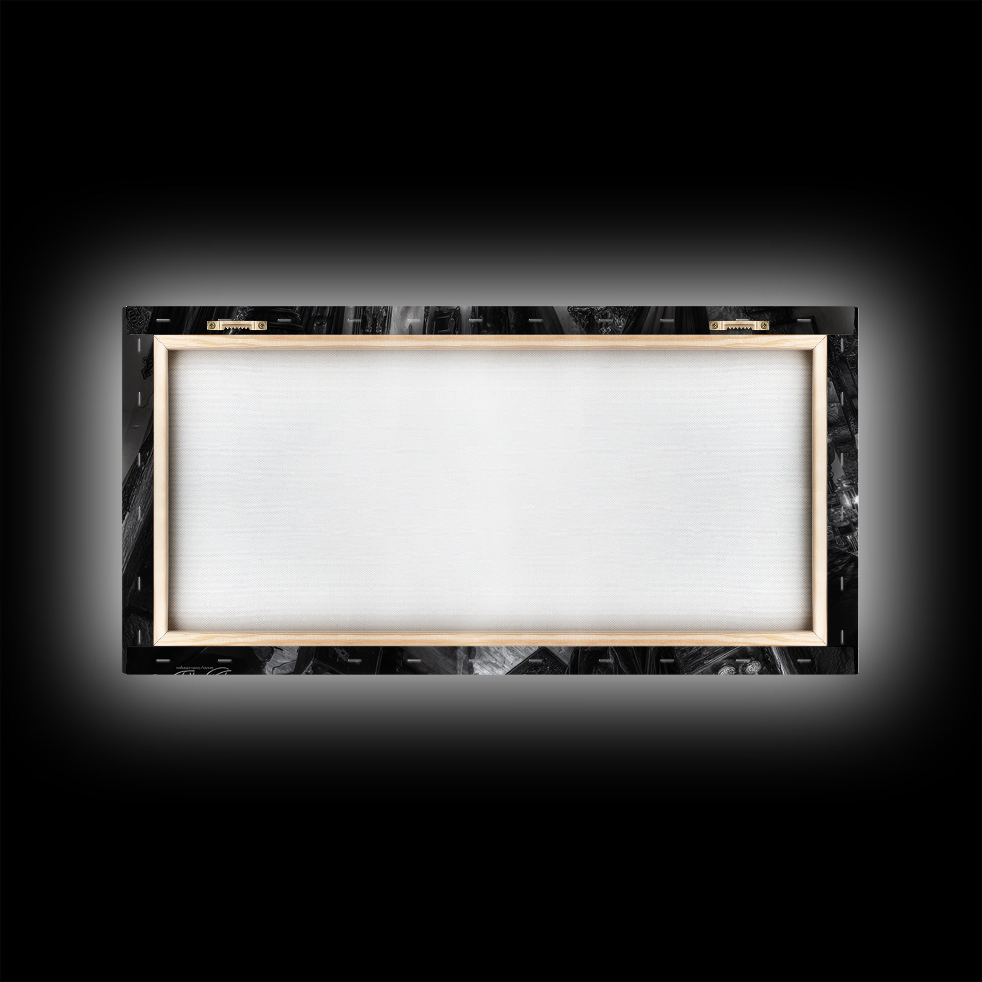 Monochrome Gothic Halloween, Wide Panoramic Art, Macabre Wall Art, Framed Canvas Print, Halloween Wall Decor, Gothic Home Decor