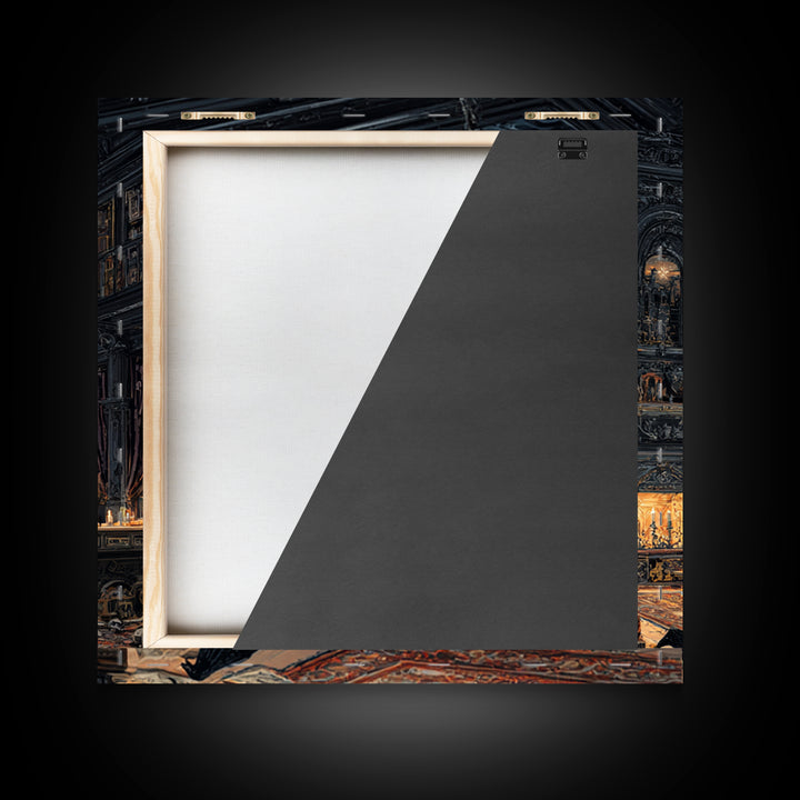 Dark Academia Halloween, Square Wall Art, Dark Halloween Decor, Canvas Print, Halloween Wall Decor, Gothic Home Decor, Statement Wall Art