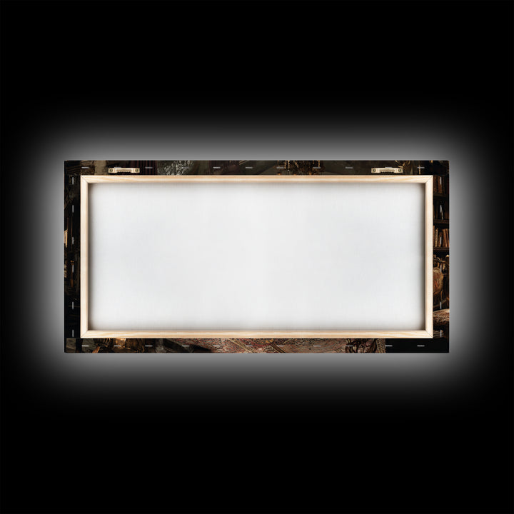 Dark Academia Halloween, Wide Panoramic Art, Dark Fantasy Wall Art, Canvas Print, Halloween Wall Decor, Gothic Home Decor, Horror Wall Art