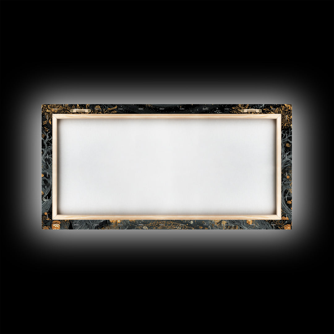 Celestial Witchcraft, Wide Panoramic Art, Dark Halloween Decor, Canvas Print, Halloween Wall Decor, Gothic Home Decor, Halloween Wall Art