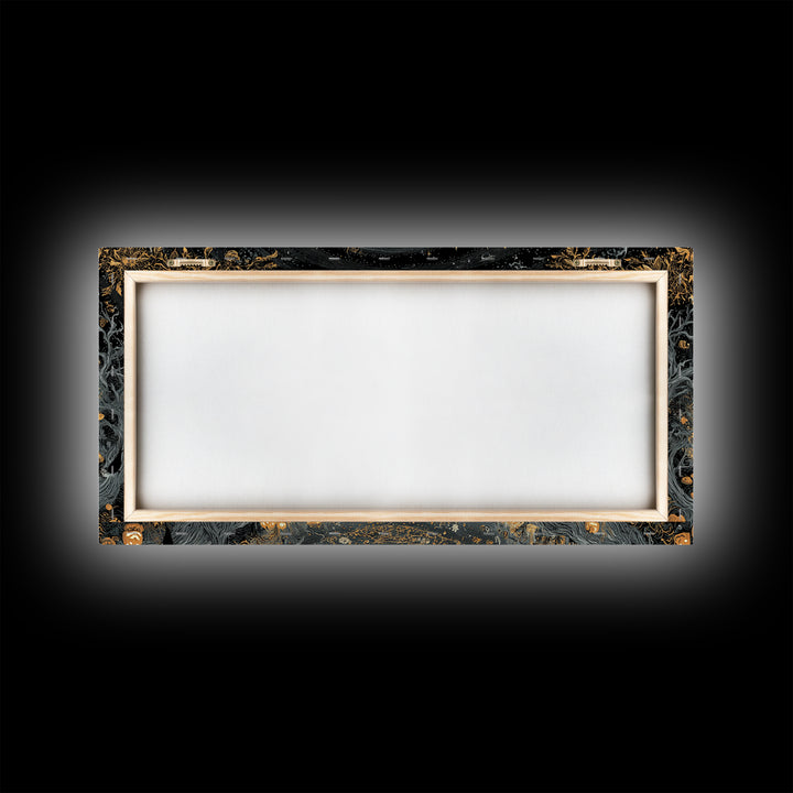 Celestial Witchcraft, Wide Panoramic Art, Dark Halloween Decor, Canvas Print, Halloween Wall Decor, Gothic Home Decor, Halloween Wall Art