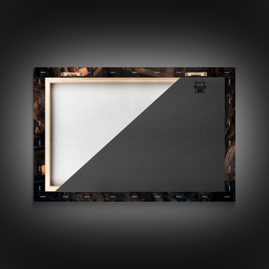 Occult Harvest Festival, Landscape Wall Art, Gothic Horror Wall Art, Framed Canvas Print, Halloween Wall Decor, Gothic Home Decor