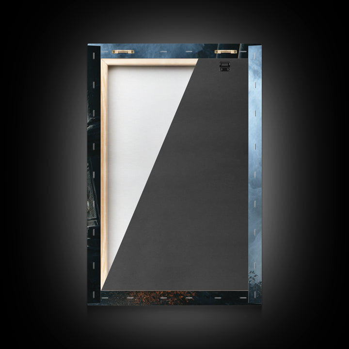 Haunted Seaside Halloween, Vertical Wall Art, Macabre Wall Art, Framed Canvas Print, Halloween Wall Decor, Gothic Home Decor