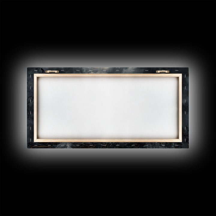 Haunted Seaside Halloween, Wide Panoramic Art, Spooky Home Decor, Canvas Print, Halloween Wall Decor, Gothic Home Decor, Macabre Wall Art