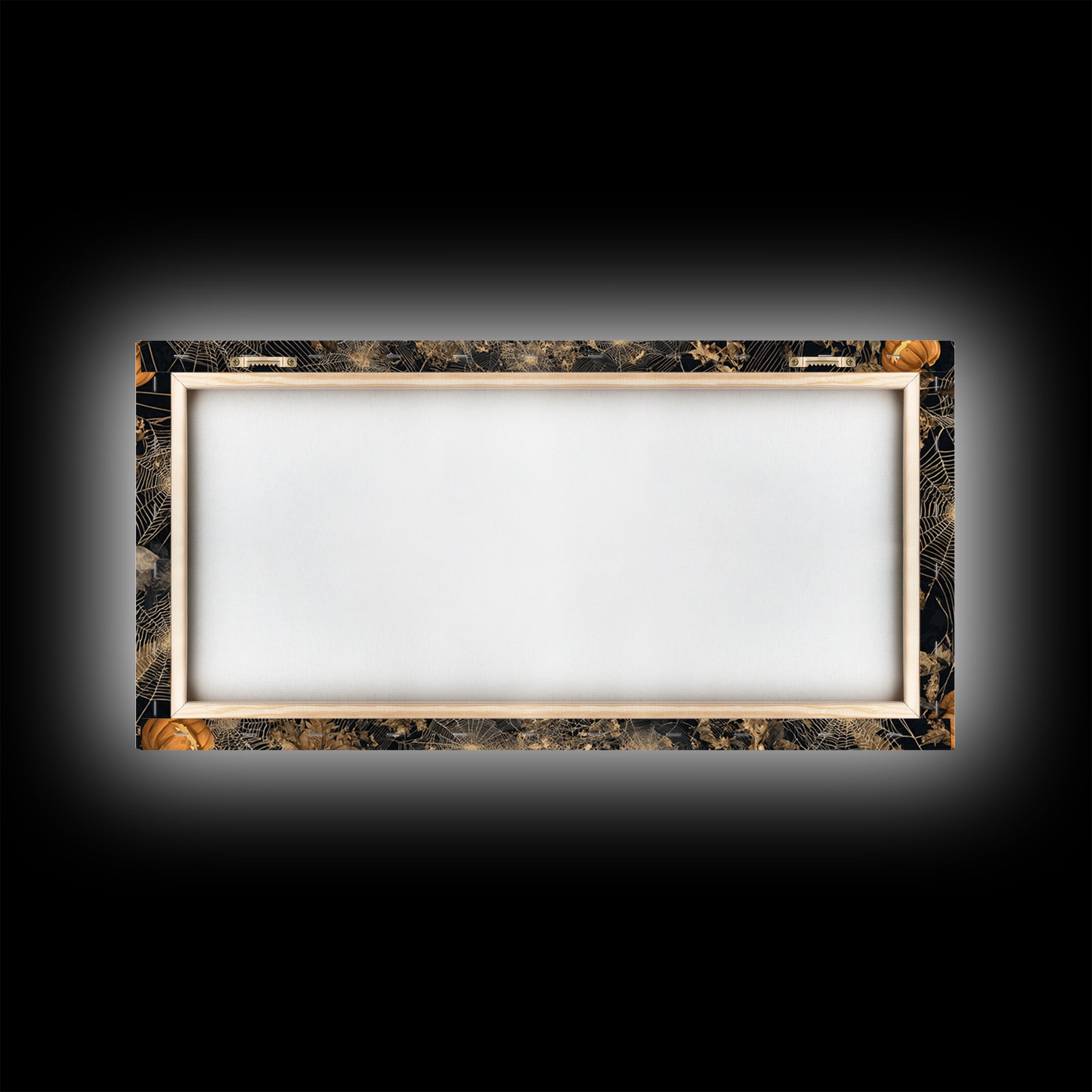 Black Lace And Cobwebs, Wide Panoramic Art, Haunted Gothic Art, Framed Canvas Print, Halloween Wall Decor, Gothic Home Decor