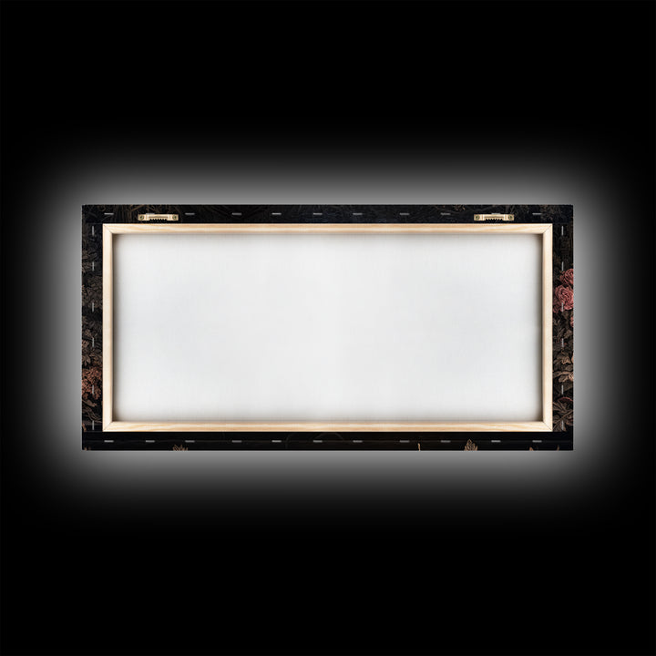 The Graveyard Gardener, Wide Panoramic Art, Gothic Horror Wall Art, Framed Canvas Print, Halloween Wall Decor, Gothic Home Decor
