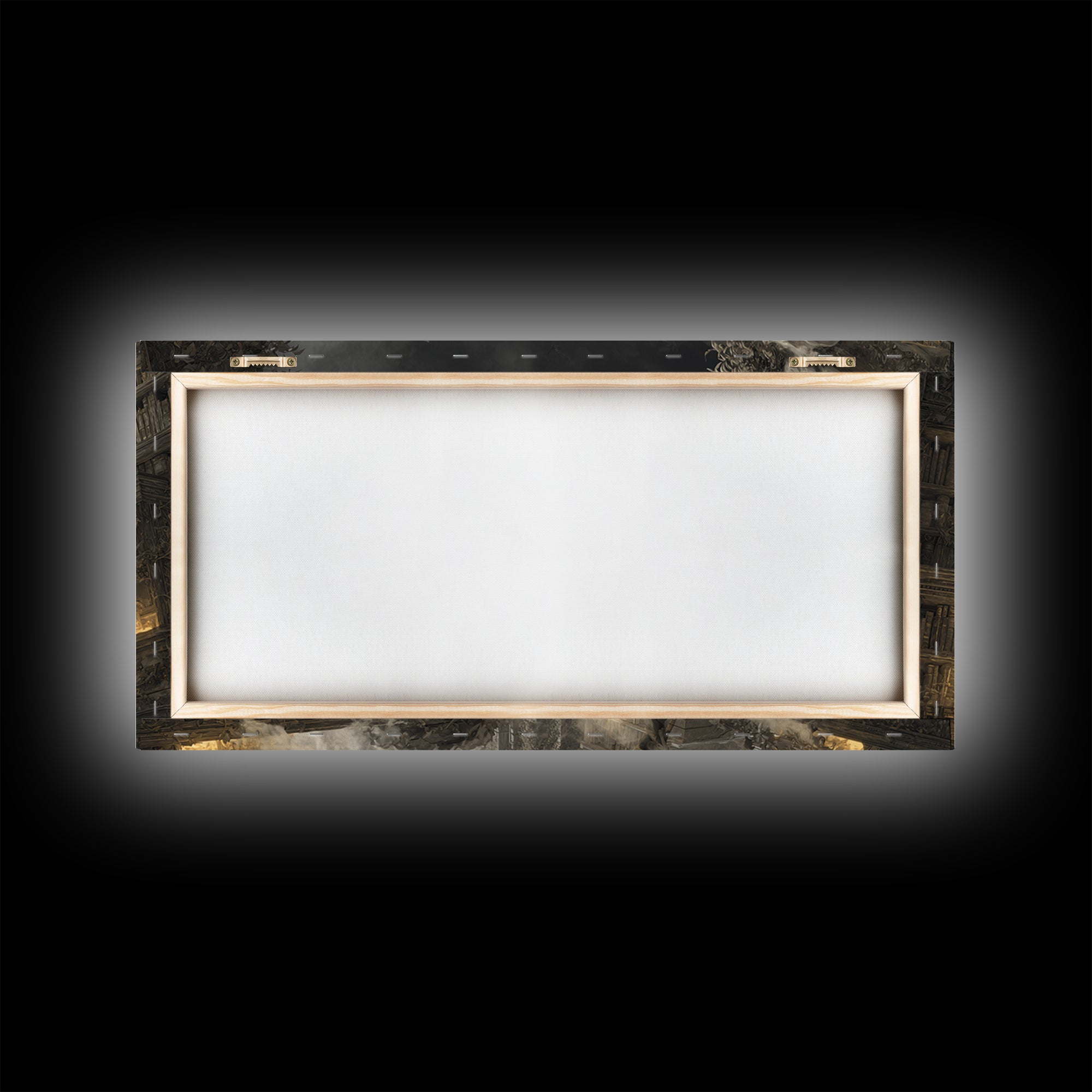 The Crypt Librarian, Wide Panoramic Art, Gothic Horror Wall Art, Framed Canvas Print, Halloween Wall Decor, Gothic Home Decor