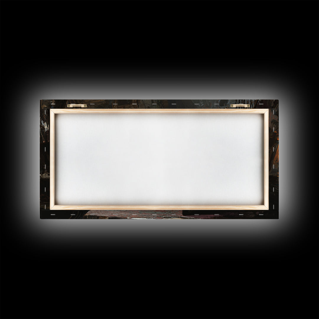 The Royal Coffin Maker, Wide Panoramic Art, Macabre Wall Art, Framed Canvas Print, Halloween Wall Decor, Gothic Home Decor, Halloween Decor