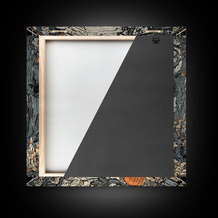 The Soul Collector, Square Wall Art, Macabre Wall Art, Framed Canvas Print, Halloween Wall Decor, Gothic Home Decor, Statement Wall Art
