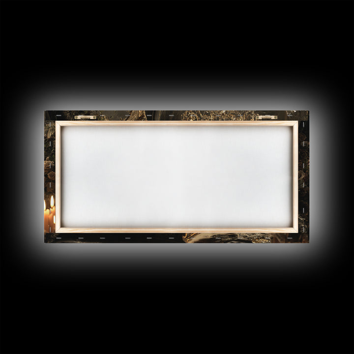 The Vampire Florist, Wide Panoramic Art, Dark Halloween Decor, Canvas Print, Halloween Wall Decor, Gothic Home Decor, Macabre Wall Art