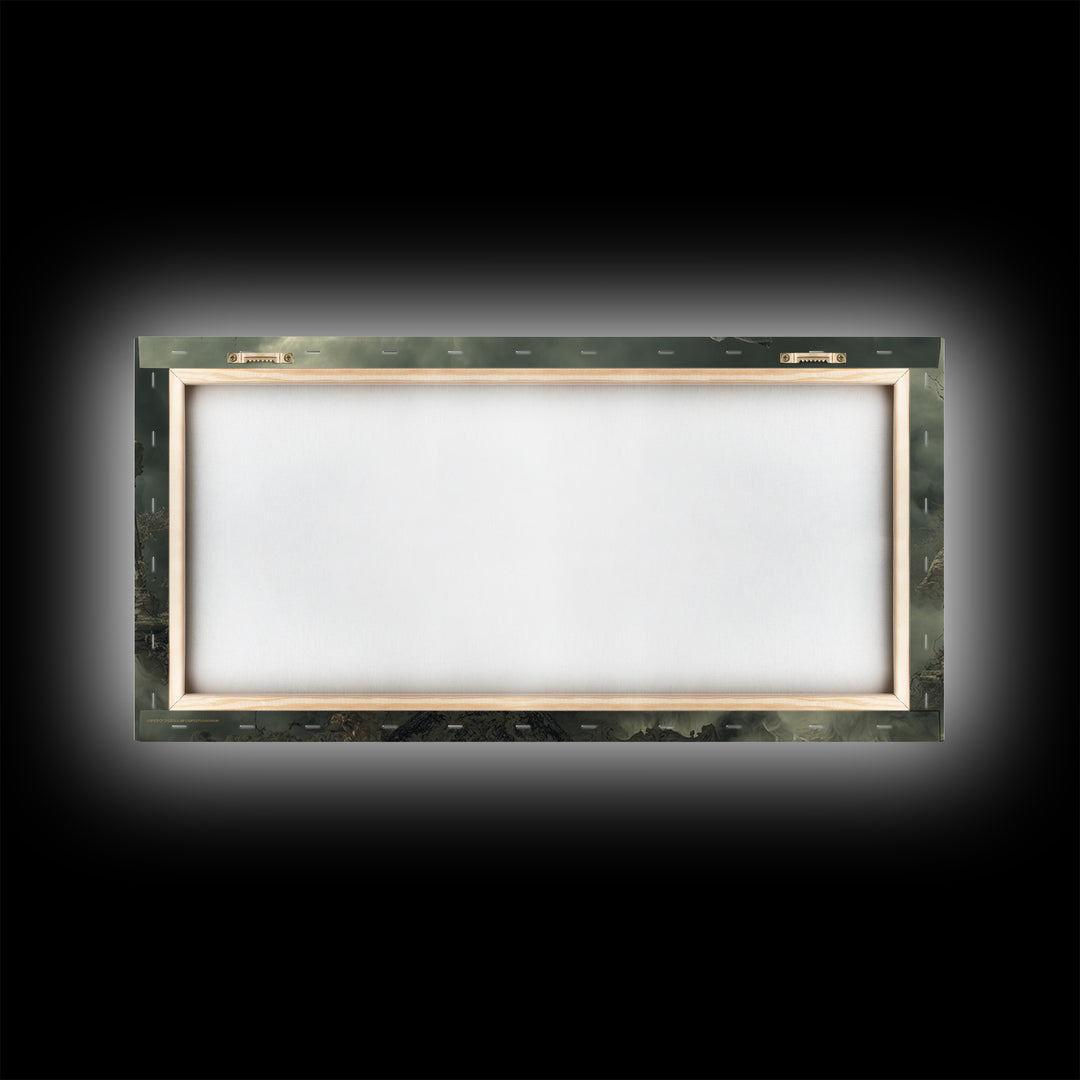 The Ghost Pirate Picnic, Wide Panoramic Art, Haunted Gothic Art, Framed Canvas Print, Halloween Wall Decor, Gothic Home Decor