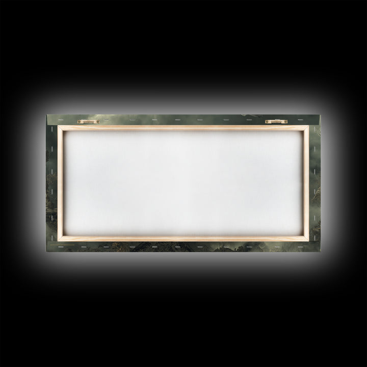 The Ghost Pirate Picnic, Wide Panoramic Art, Haunted Gothic Art, Framed Canvas Print, Halloween Wall Decor, Gothic Home Decor