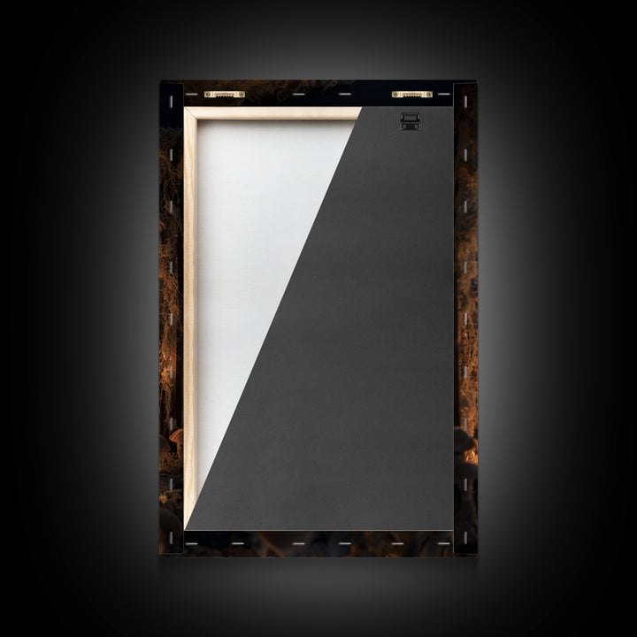 The Moonlit Mushroom Village, Vertical Wall Art, Dark Halloween Decor, Canvas Print, Halloween Wall Decor, Gothic Home Decor