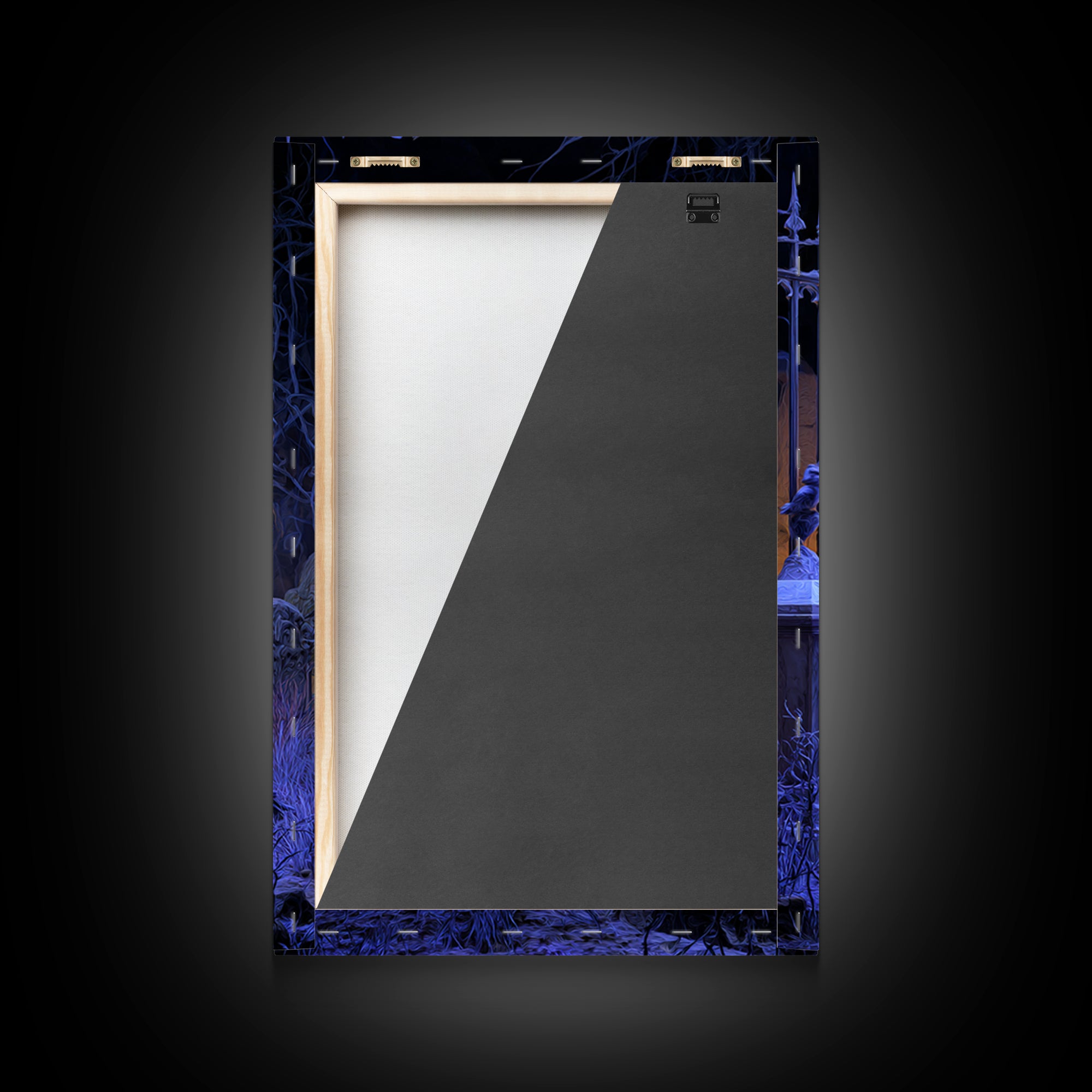 The Graveyard Book Club, Vertical Wall Art, Macabre Wall Art, Framed Canvas Print, Halloween Wall Decor, Gothic Home Decor