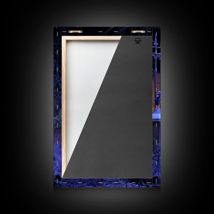 The Graveyard Book Club, Vertical Wall Art, Macabre Wall Art, Framed Canvas Print, Halloween Wall Decor, Gothic Home Decor