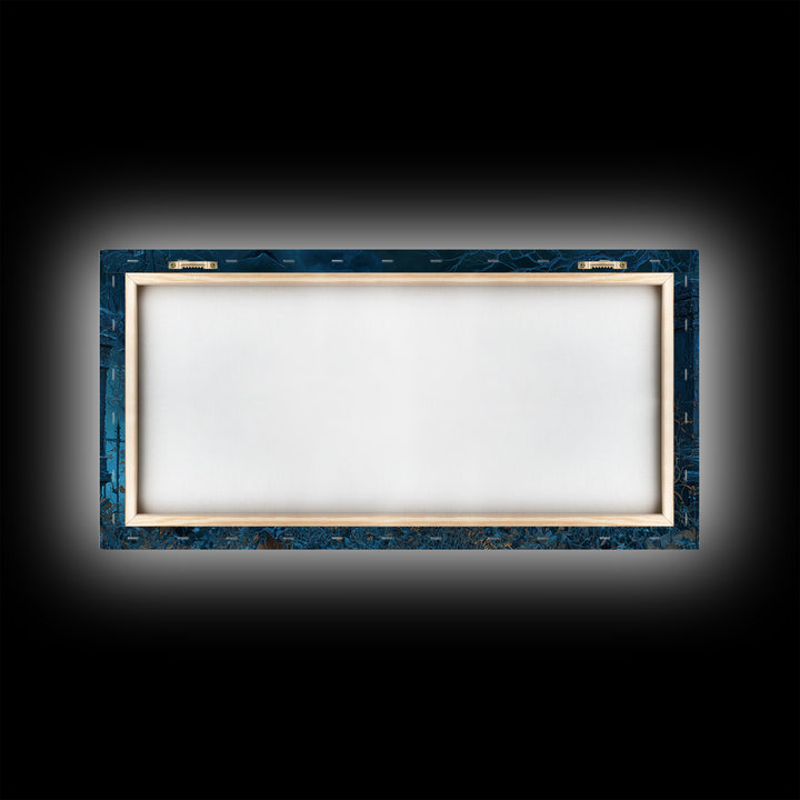 The Graveyard Book Club, Wide Panoramic Art, Macabre Wall Art, Framed Canvas Print, Halloween Wall Decor, Gothic Home Decor, Horror Wall Art